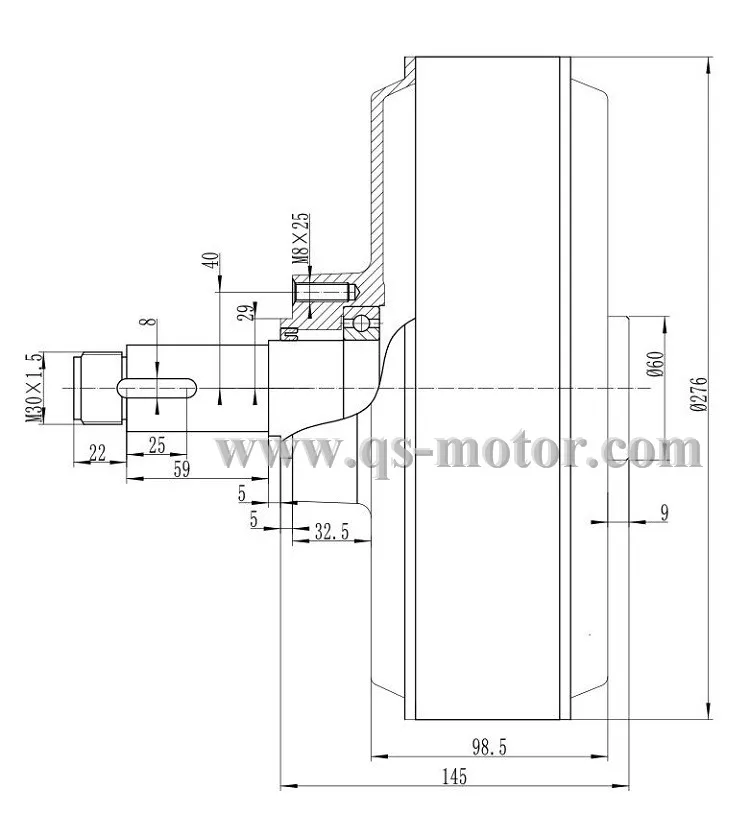 QS260 3000W 40H измельчитель одиночного вала электрический автомобиль мотор эпицентра V3 Тип