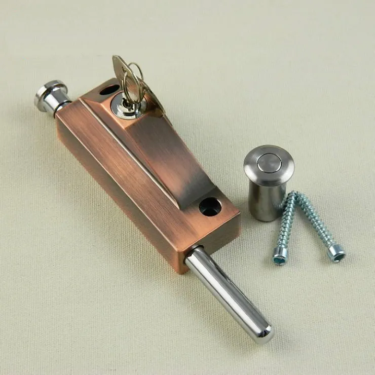 Surface mounted bolt lock with key For Heavy /Rotating door strong and sturdy Ground latch Door hardware/bolt/latch | Обустройство