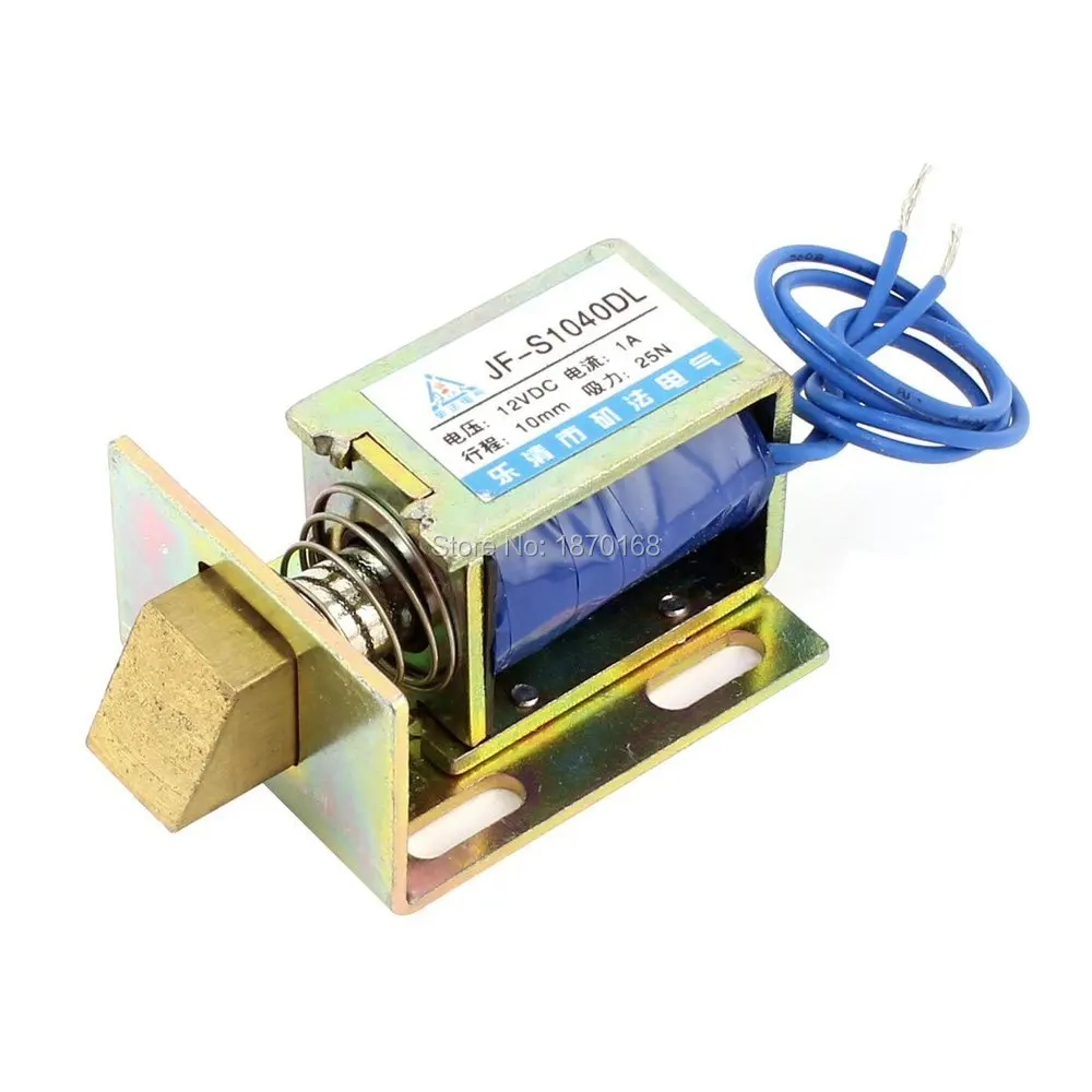 JF-S1040DL DC 12 V 1A 10 мм ход Мощность 25N Open Frame Электрический двери, Solenoid Lock