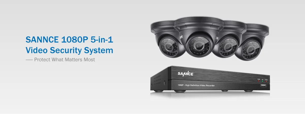 SANNCE 2.0MP 1080P HD 4-канальное видео видеорегистратор AHD комплект видеонаблюдения 4 шт. наружная Домашняя безопасность ИК-Ночное видение Камера CCTV Системы с 1 ТБ