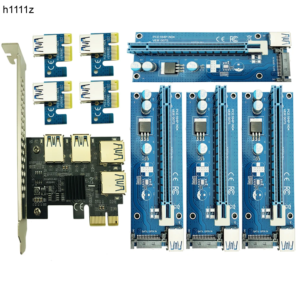 PCIe 1 4 PCI express 16X Riser Mining Card E 1X к внешнему e слоту SATA Блок питания для BTC Miner Antminer Mining|pci