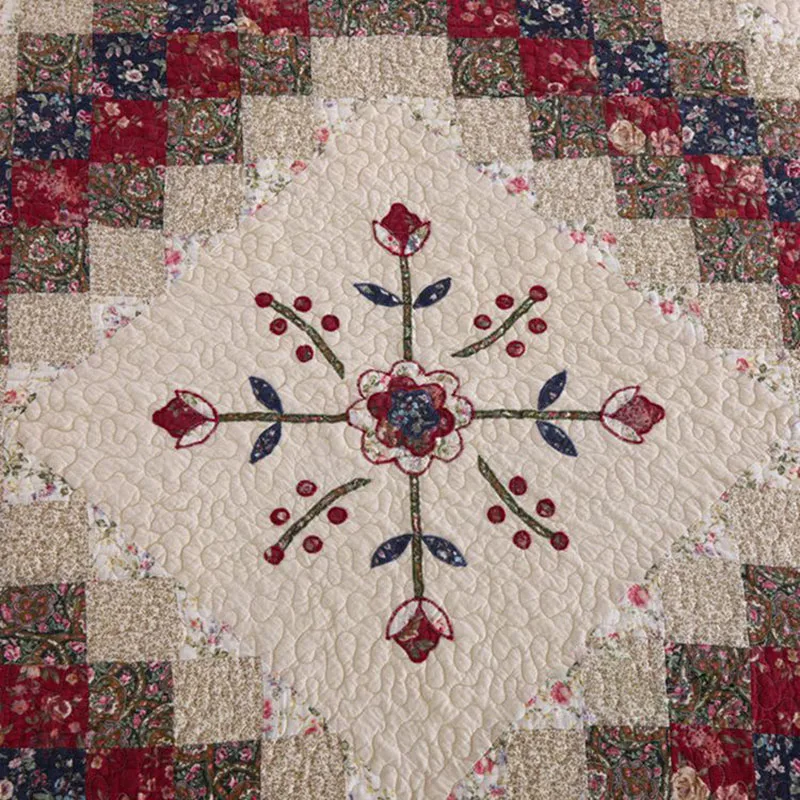 3 шт. хлопковые стеганые одеяла с аппликацией|Одеяла| |