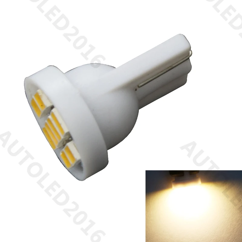Светодиодсветодиодный лампы W5W T10 8 SMD 1206 10 шт. светодиодные 168 192 лампа с теплым