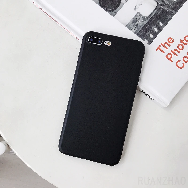 Роскошный чехол для телефона iPhone 6 6s 7 Plus XR XS Max простой однотонный мягкий из ТПУ 8