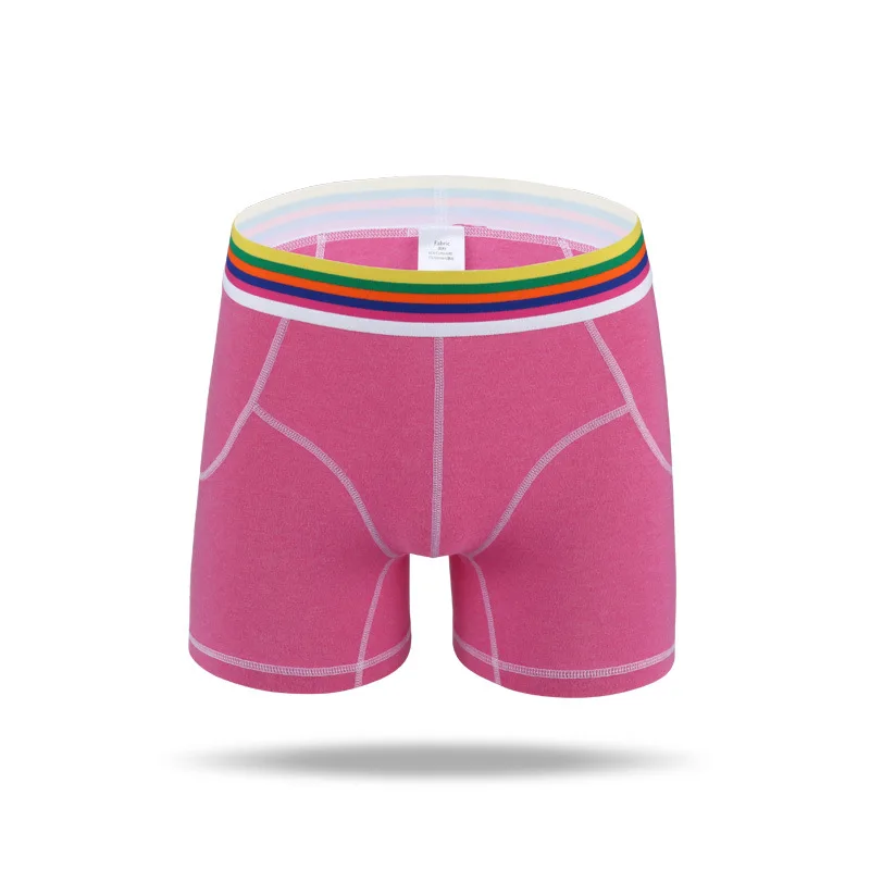 6 шт./партия мужские Длинные боксеры хлопковые шорты трусы до середины талии