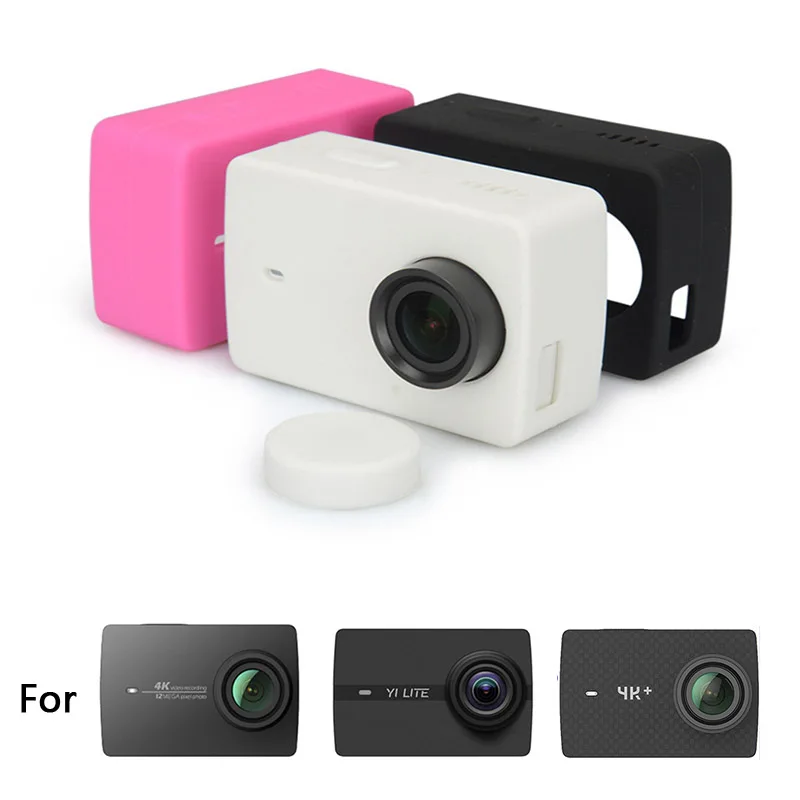

Silicone case Cover + lens cap for Xiaomi YI 4K Xiaoyi 4K Lite yi 4K PLUS Action Sport Camera Protective Housing Accessories