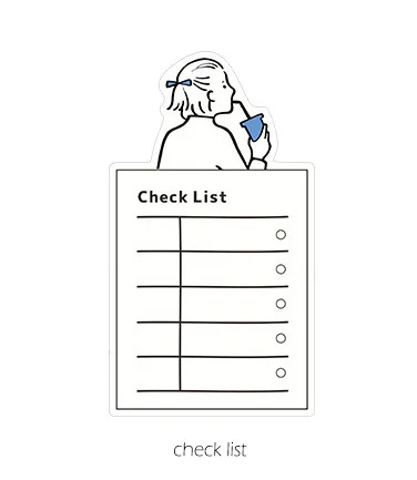 check list Kawaii милый Еженедельный план стикер маркер Закладка блокнот палочка флаги программа Sticky Note канцелярские товары школьные офисные принадлежности sl1792 - Цвет: check list