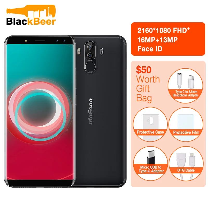 Ulefone power 3s 6350mAh Мобильный телефон Battey 6 0 дюймов 18:9 FHD 4 Гб + 64 ГБ Android 7 1 четыре камеры