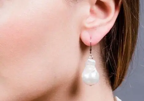 &gt&gt&gt&gtnoble jewelry Freshwater Baroque Pearl Drop Earrings in Sterling Silver Leverback | Украшения и аксессуары