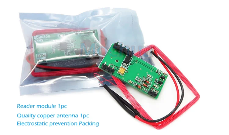 Считыватель карт радиочастотной идентификации 125 кГц RDM6300 радиочастотный модуль