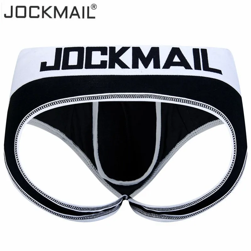 

JOCKMAIL Sexy Men Underwear Briefs BOTTOMLESS Gay Penis Pouch open back underpants Modal Gay Underwear male panties Shorts