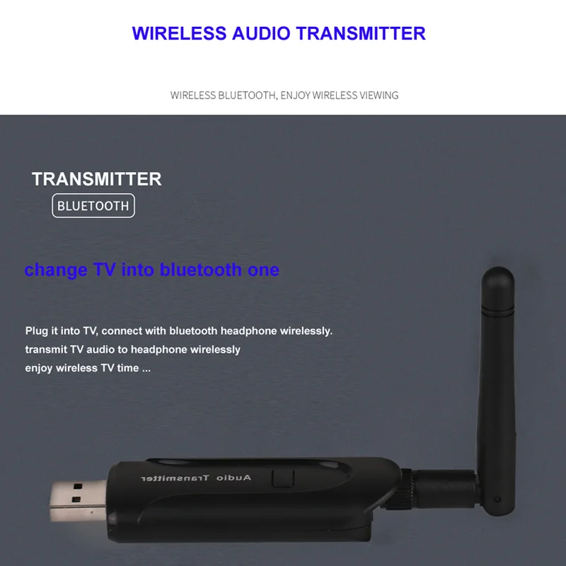 Беспроводной bluetooth передатчик аудио 3.5 мм Jack Dongle Bluetooth адаптер для ТВ портативных
