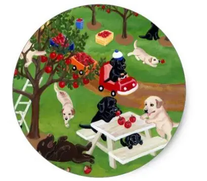 

1.5inch Apple Farm Labradors Classic Round Sticker