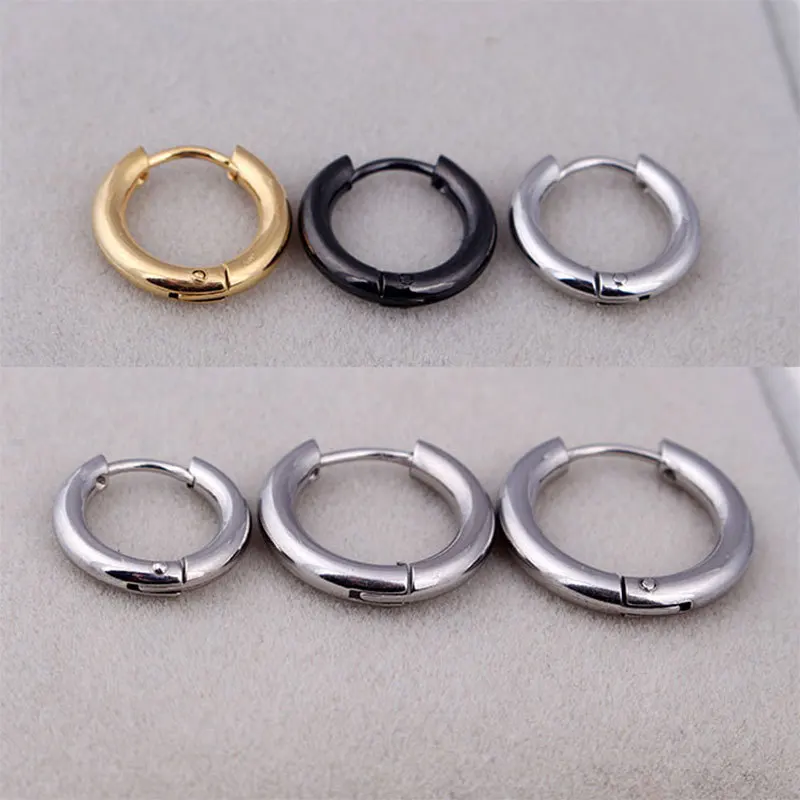 Простые маленькие серьги кольца из нержавеющей стали для женщин и мужчин 1 шт.