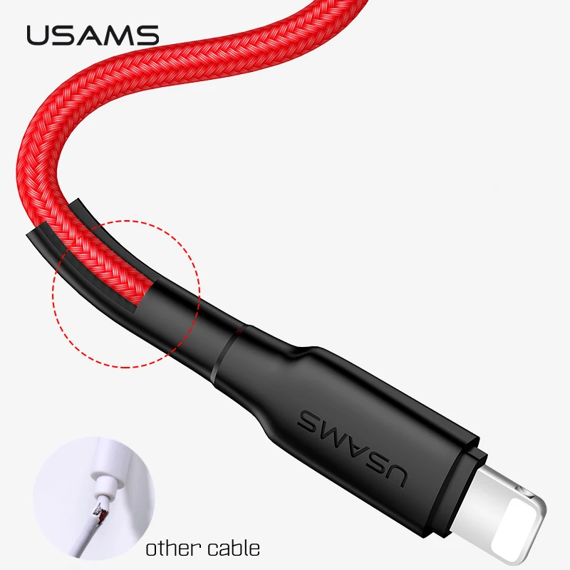 USAMS Usb кабель для Iphone Xs Xr Max X 8 7 6 Plus 6s 5 Ipad Mini Быстрая Зарядка Кабели мобильный