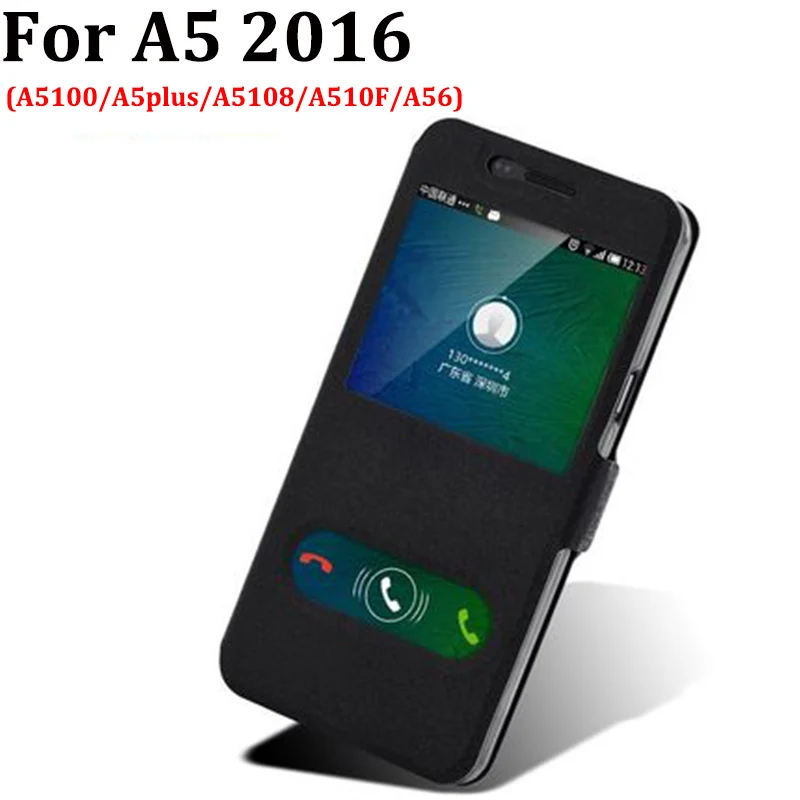 Чехол с открытым окошком для Samsung galaxy A5 2016, кожаные чехлы для Samsung A5100/A5plus/A5108/A510F/A56, чехол-книжка