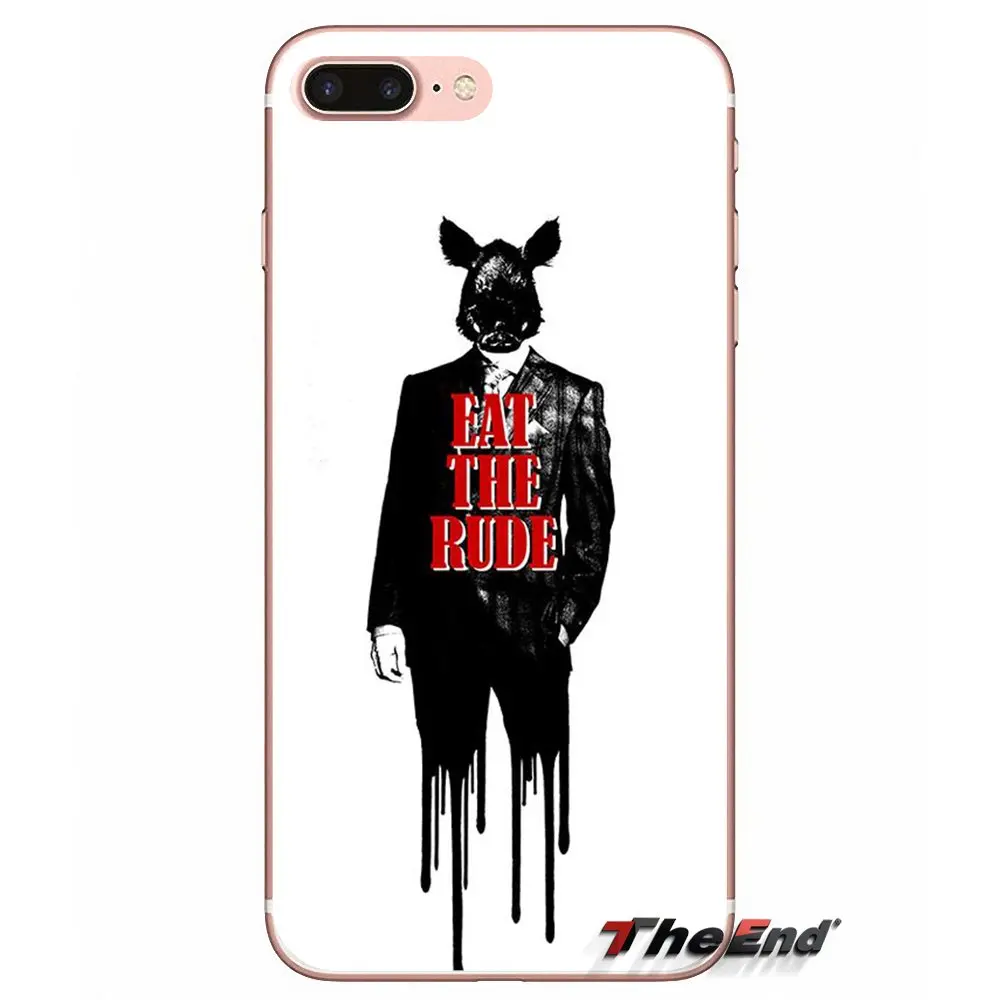 Чехлы для телефонов iPhone X 4 4S 5 5S 5C SE 6 6S 7 8 Plus Samsung Galaxy J1 J3 J5 J7 A3 A5 2016 2017 Eat the Rude Hannibal