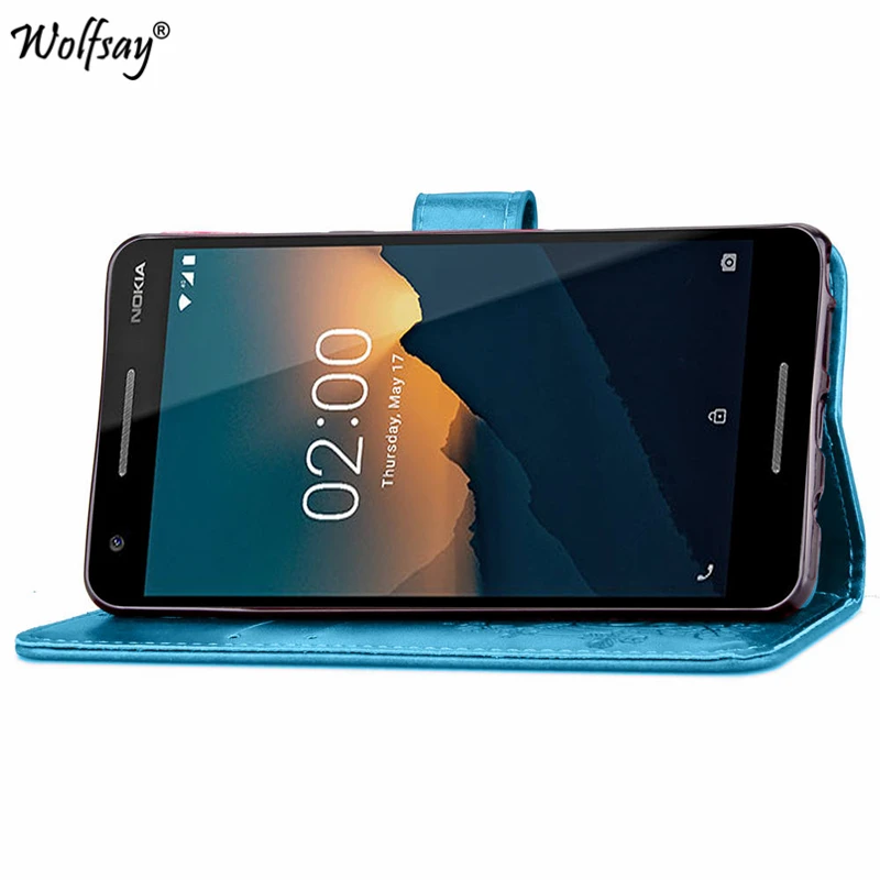 Кожаный чехол Wolfsay для Nokia 2 1 бумажник 2018 TA 1080 мягкий силиконовый