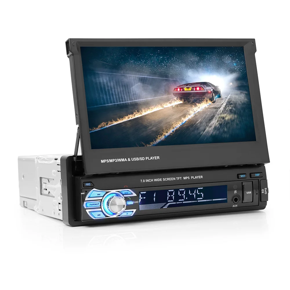 7 &quotсенсорный экран Выдвижной Авторадио GPS Bluetooth Навигация FM радио