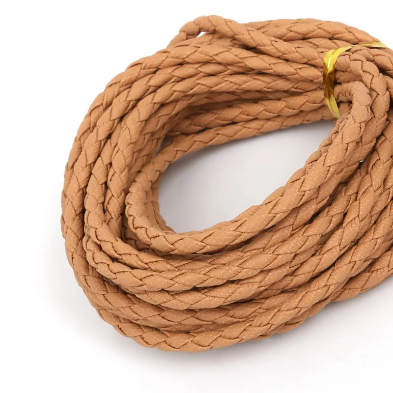 5 м/лот разноцветные Плетеные Кожаные Веревки 4 мм для изготовления ювелирных