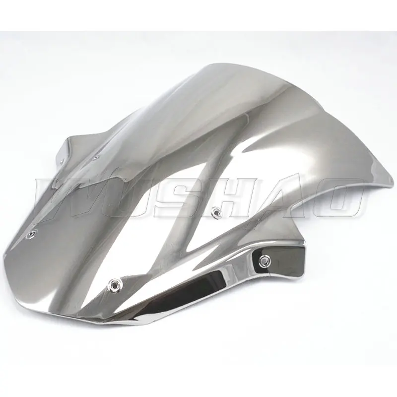 Chrome Мотоцикл Double Bubble лобового ветер Экран для 2011 2012 2013 Kawasaki Ninja ZX10R ZX-10R ZX 10R черный - Цвет: Chrome
