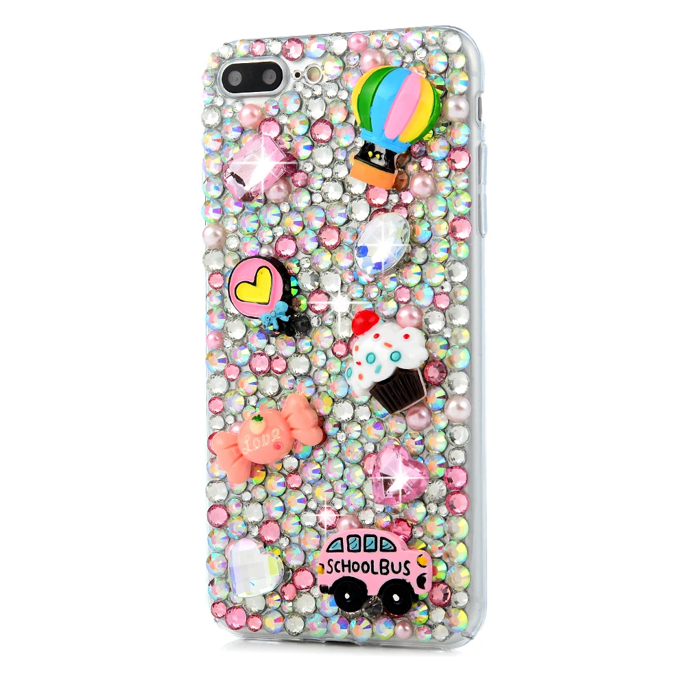 3D горный хрусталь чехол для iPhone 5 5S SE 6 S 7 Plus с сияющими блестками С кристалалми и