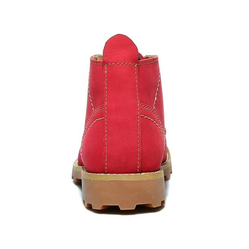 Новые женские ботинки модные из воловьей кожи однотонные повседневные botas de mujer |