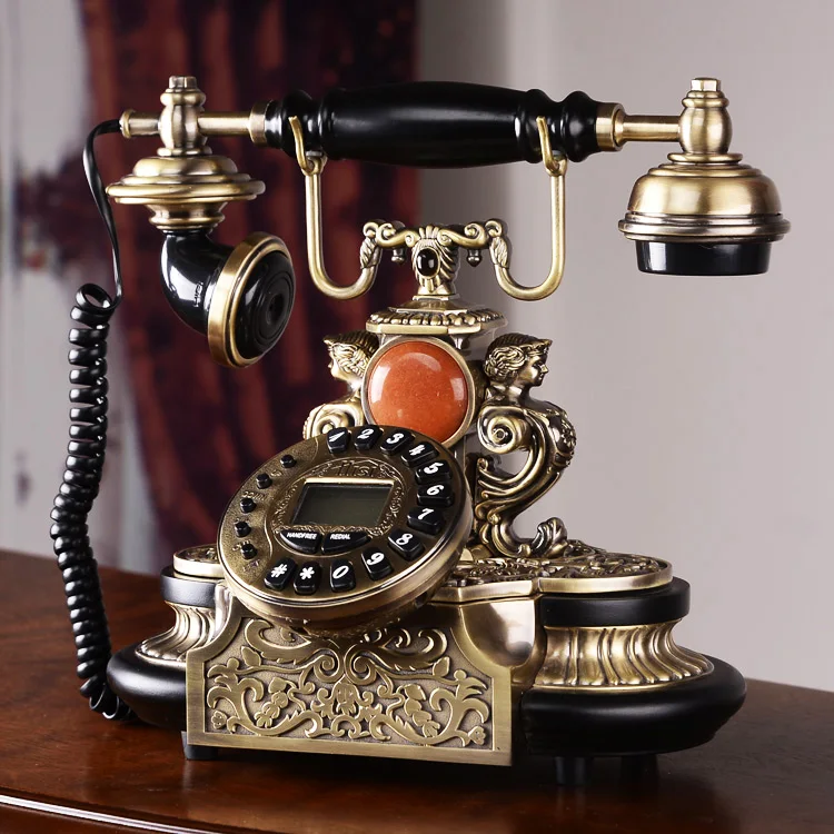 Модный античный телефон домашний винтажный металлический качественный