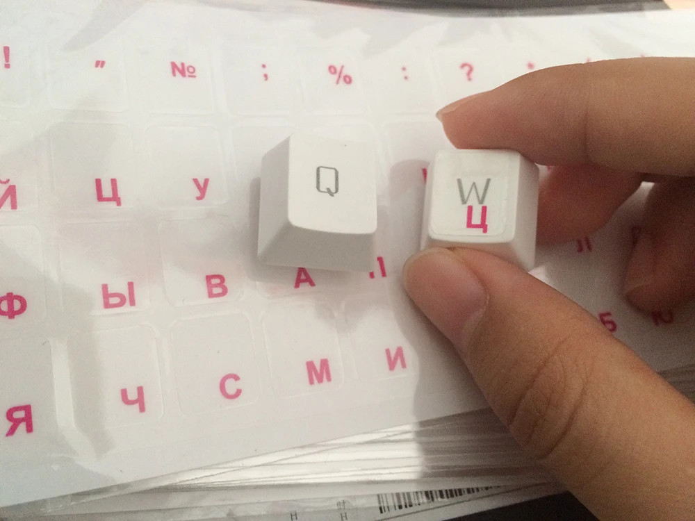 5 видов цветов Прозрачный русские буквы клавиатуры Наклейки Водонепроницаемый