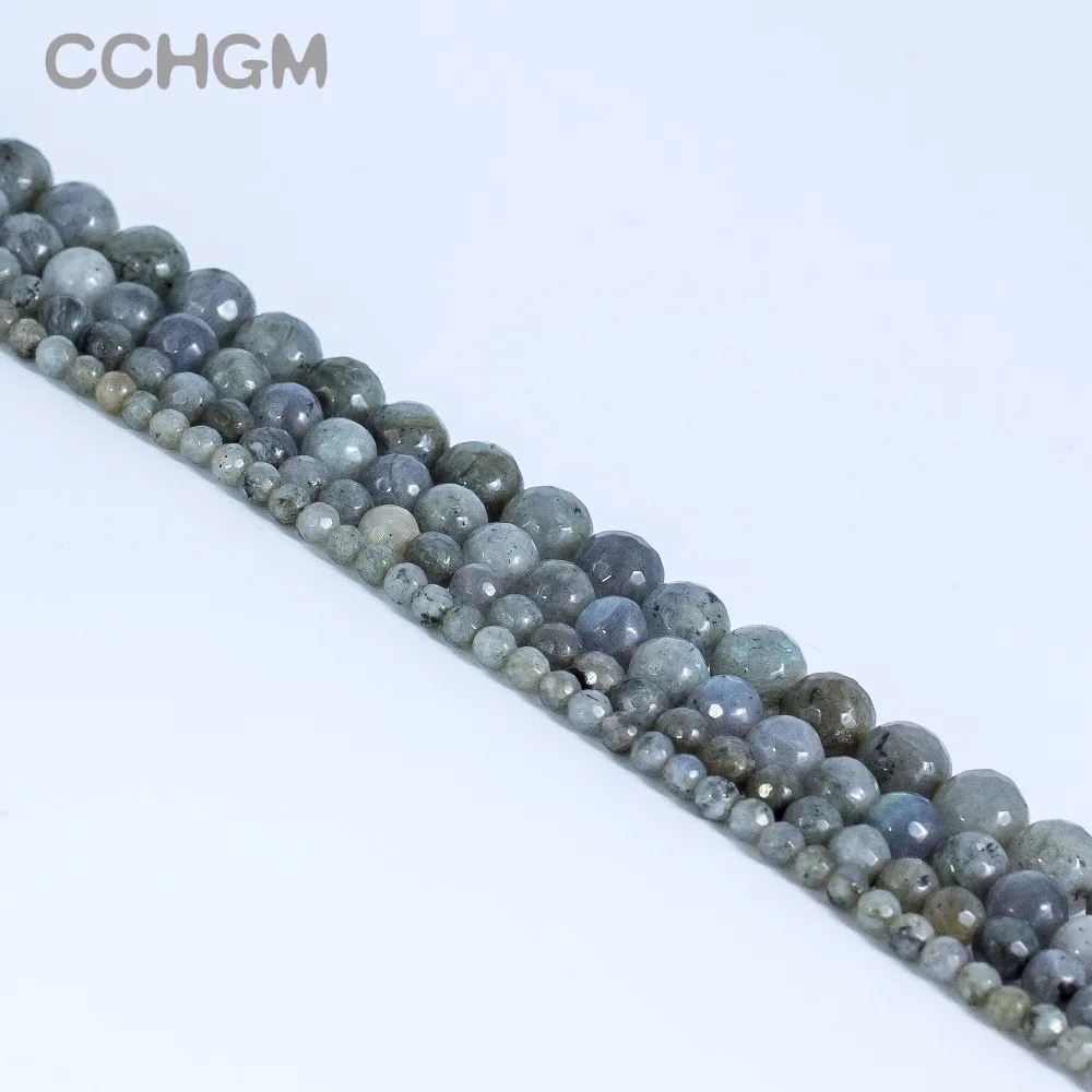 

Wholesale Black Spectrolite Natural Stone Faceted Beads For Jewelry Making Labradorite Stone DIY Bracelet Necklace4/6/8/10/12mm