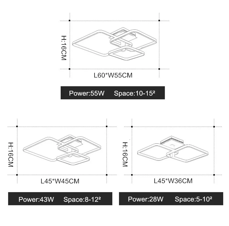 Квадратные Кольца Circel люстра для спальни кухни комнаты дома AC85-265V современные светодиодные потолочные крепления для светильника-люстры