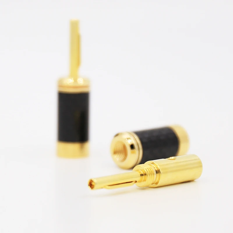 4 шт. B443G 24K позолоченное углеродное волокно банан мм для HIFI акустического