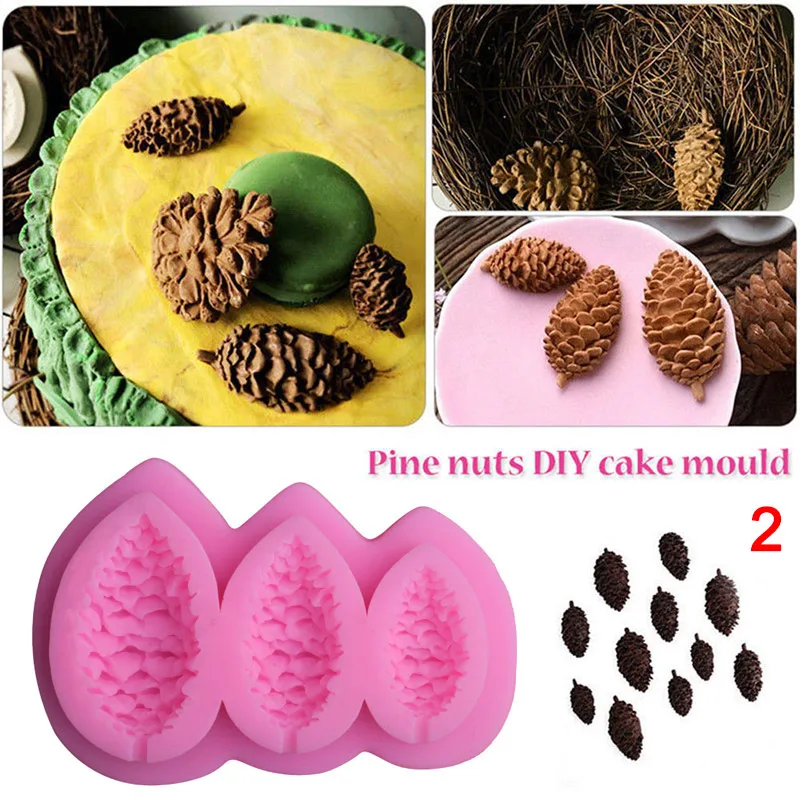 DIY силиконовые шоколадные формы сосновый конус стиль помадки изготовление форм