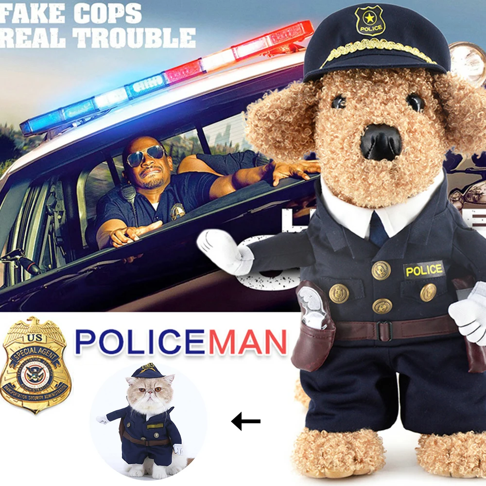 Костюм для домашних животных одежда полицейская форма шляпа щенок собака кошка