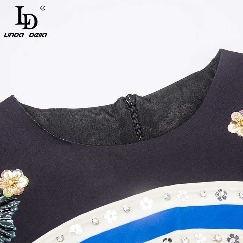 LD LINDA делла Новое модное подиумное летнее платье женское с рукавом три четверти