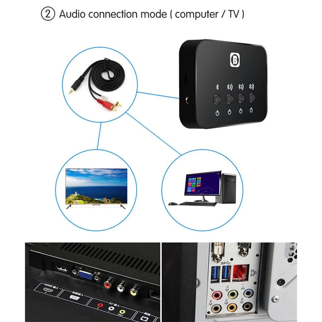 Bluetooth ресивер VOBERRY адаптер для аудио один три стерео музыкальный Bluetooth|Адаптеры и