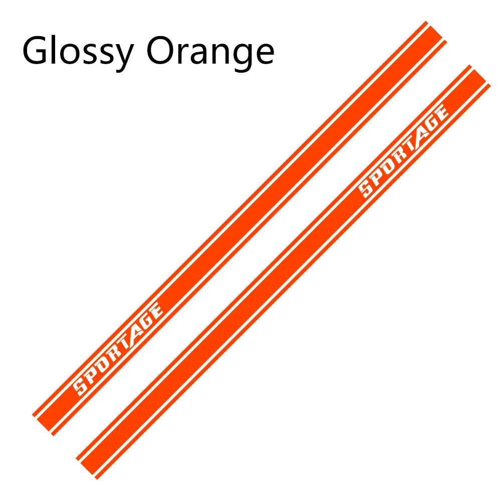 Glossy Orange Автомобильные наклейки длинные Боковые Полосатые наклейки DIY Авто Виниловая пленка Стайлинг наклейки гоночный Стайлинг для KIA SPORTAGE Тюнинг автомобиля аксессуары - Название цвета: Glossy Orange