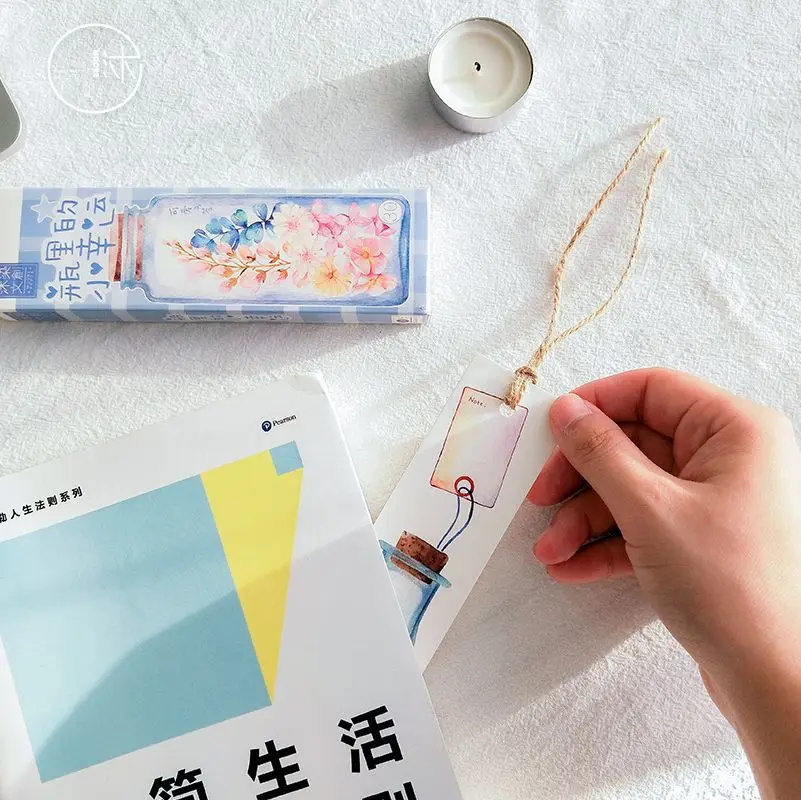 30 шт./упак. желаний бутылка цветы бумага Bookmarks набор книга Аксессуары подарок