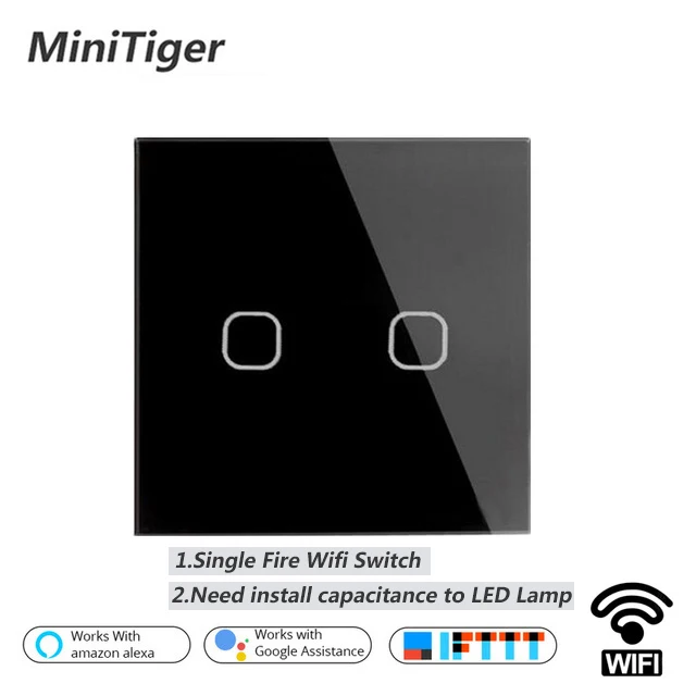 Minitiger ЕС умный дом Wi Fi настенный светильник сенсорный выключатель 1 Gang приложение