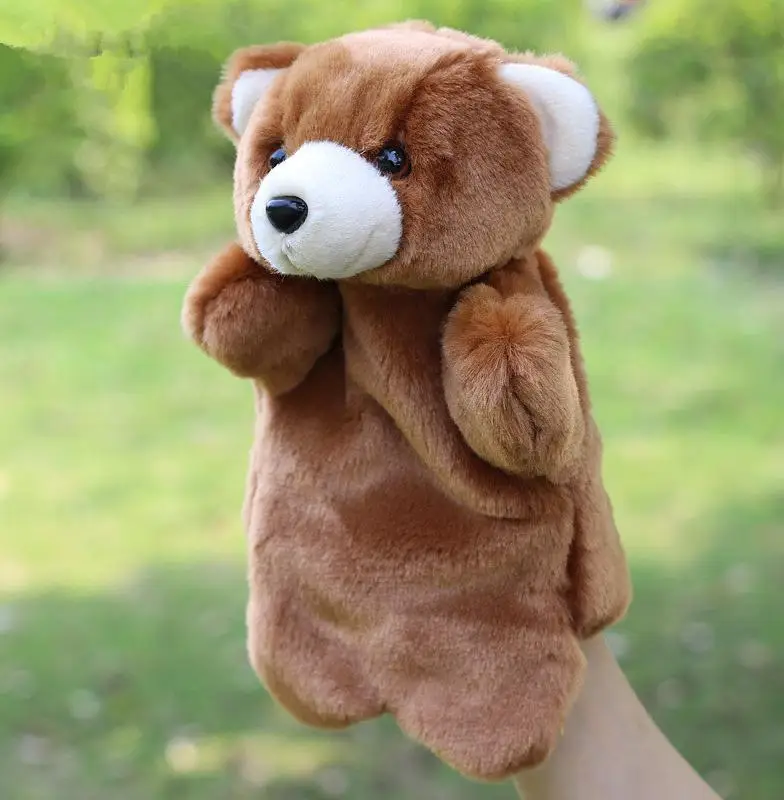Игрушка кукла животного из мультфильма игрушки свинка кошка Совы обезьяны для собаки, кролика, дельфин марионетка плюшевые щенки детская игрушка-кукла - Цвет: Brown Bear
