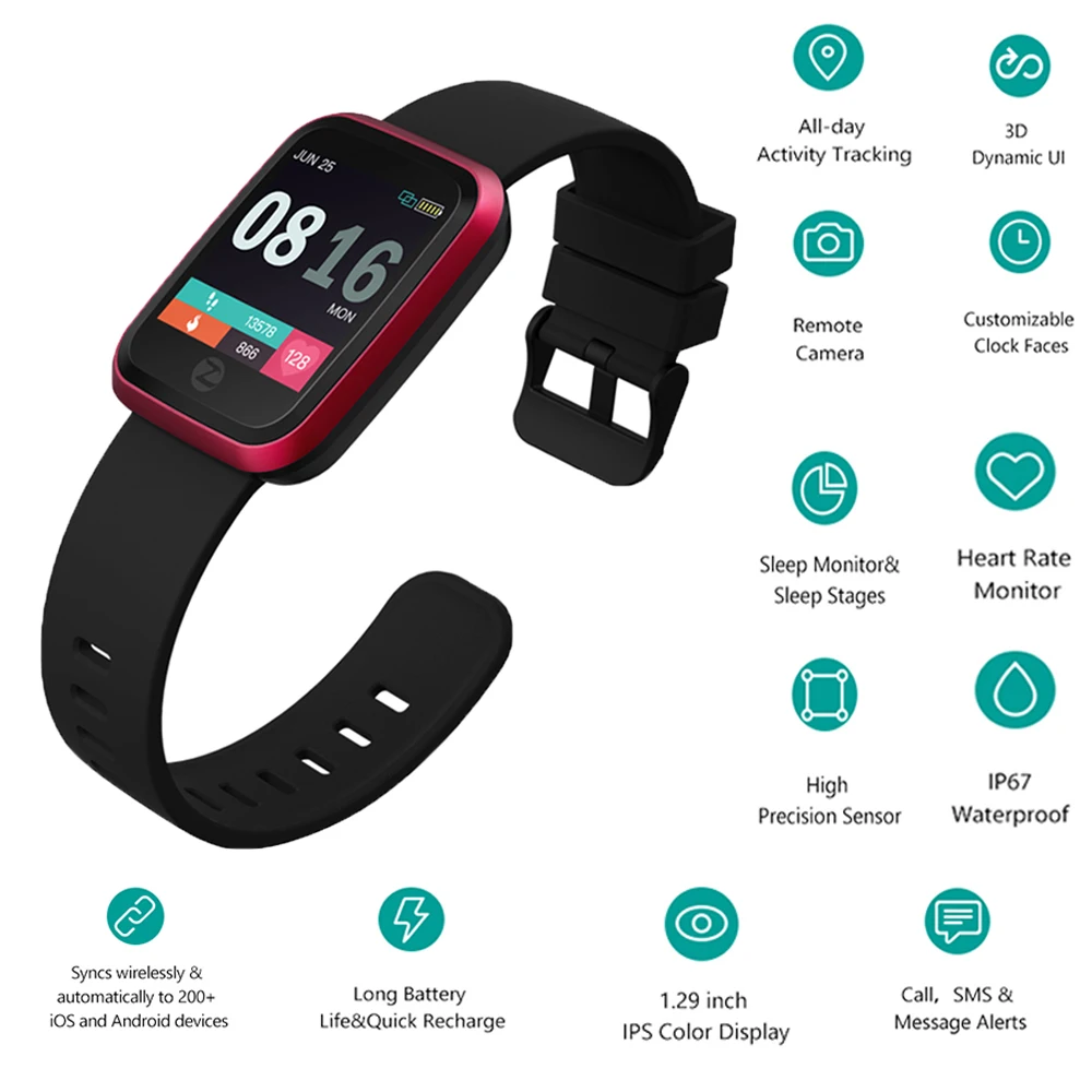 Новинка Zeblaze Crystal 2 Smartwatch IP67 водонепроницаемые носимые устройства монитор