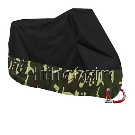 Camouflage 190T черная мотоциклетная крышка M L XL XXL XXXL XXXXL наружная УФ-защита Водонепроницаемая дождевая Пылезащитная крышка Противоугонная с отверстием для замка - Цвет: Camouflage