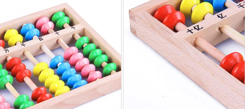 

New Wooden Toy Small Size Montessori Baby Toy Beech Abacus Teaching Learning Educational Preschool Training Free Shipping