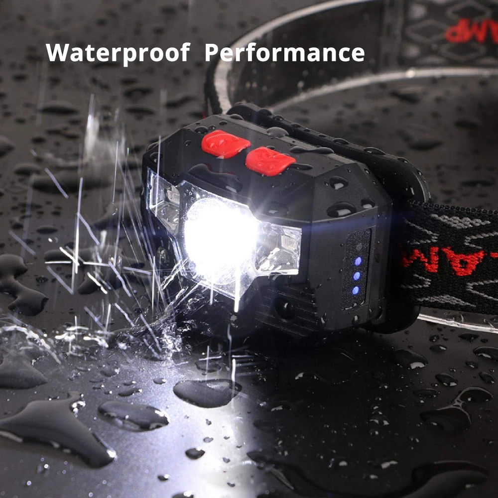 Суперъяркий светодиодный налобный фонарь со встроенным индуктивным датчиком