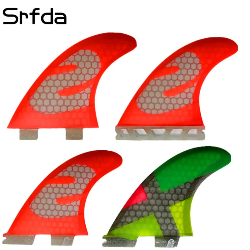 

srfda Kite surfing fins surf fin for FUTURE FCS FCS II surfboard fin G5/M size with fiberglass honey comb material(three-set)