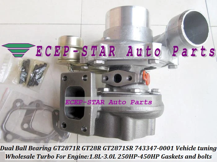 GT2871R GT28R GT2871SR 743347 0001 турбокомпрессор с двумя шарикоподшипниками для тюнинга