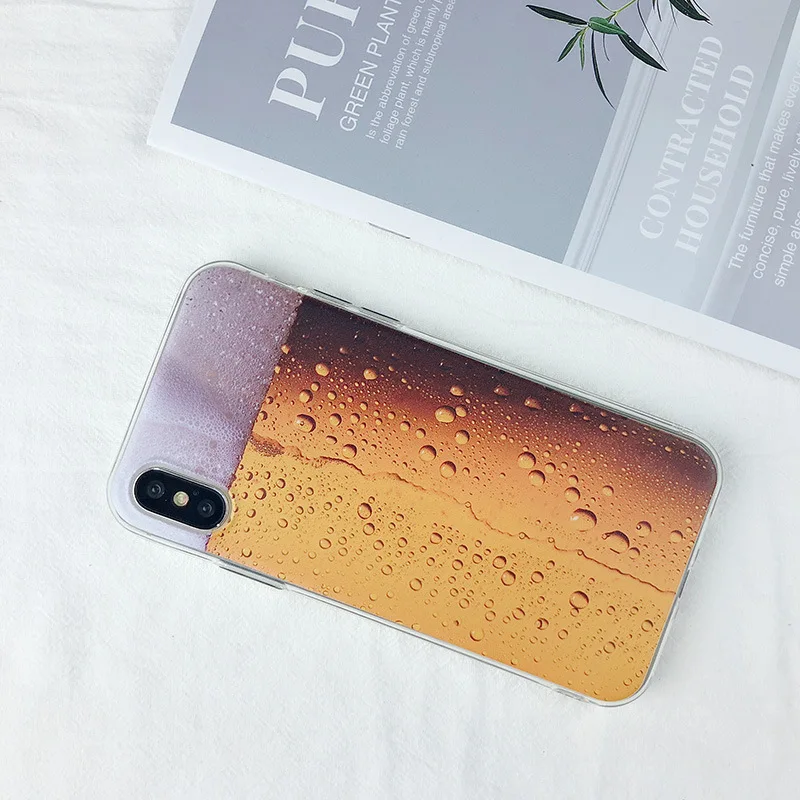 Креативный Мягкий ТПУ чехол для iPhone 7 8 Plus X 6 S 5 5S SE Beer Gameboy телефон батарея