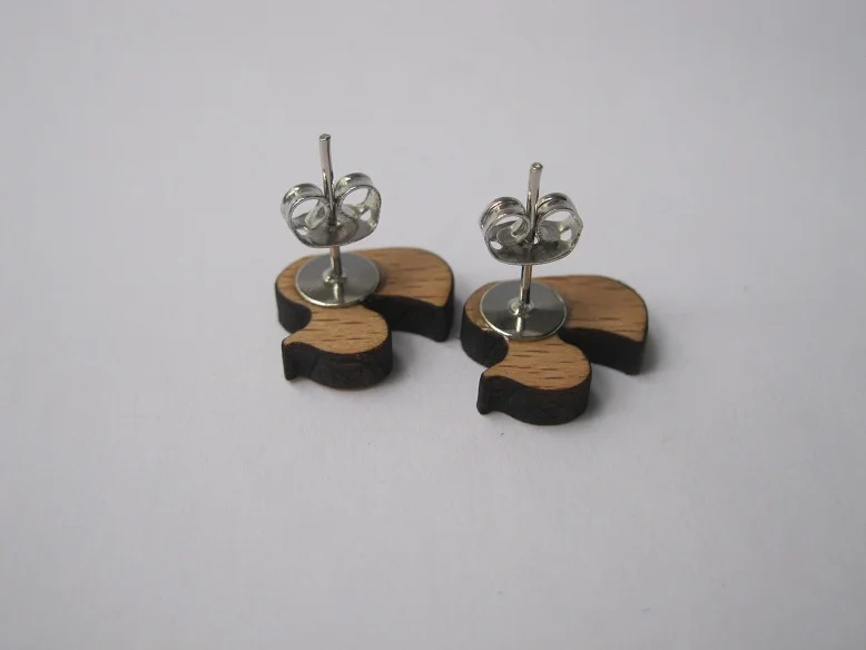 Деревянные серьги гвоздики хорошего качества ювелирные изделия|jewlery charms|earrings