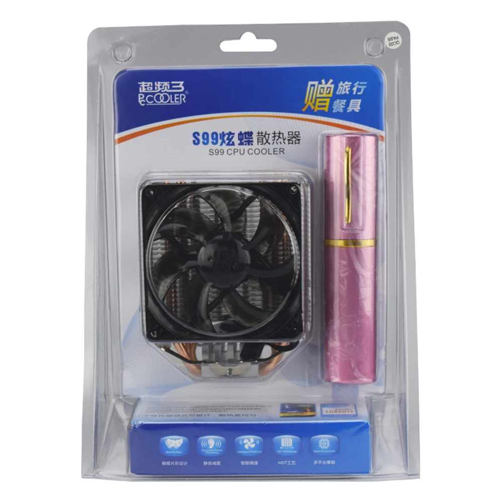 PCCOOLER бесшумный 4PIN вентилятор Процессор кулер для intel lga 775/1155/1156/2011 AMD AM2 + /AM3/FM1/AM2/939