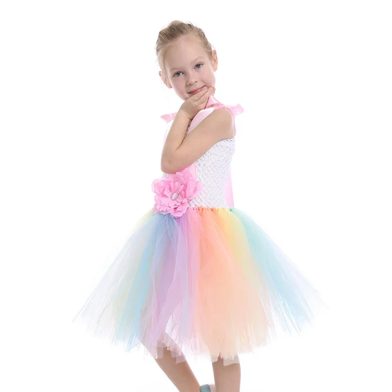 Children Girl white Color Tutu Dress Princess Halloween Dresses Little Girls Up Fancy Tutus Baby Christmas Clothing | Детская одежда и
